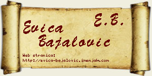 Evica Bajalović vizit kartica